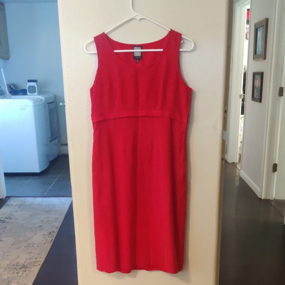 Elegant Red Sleeveless Dress Veste Size 8